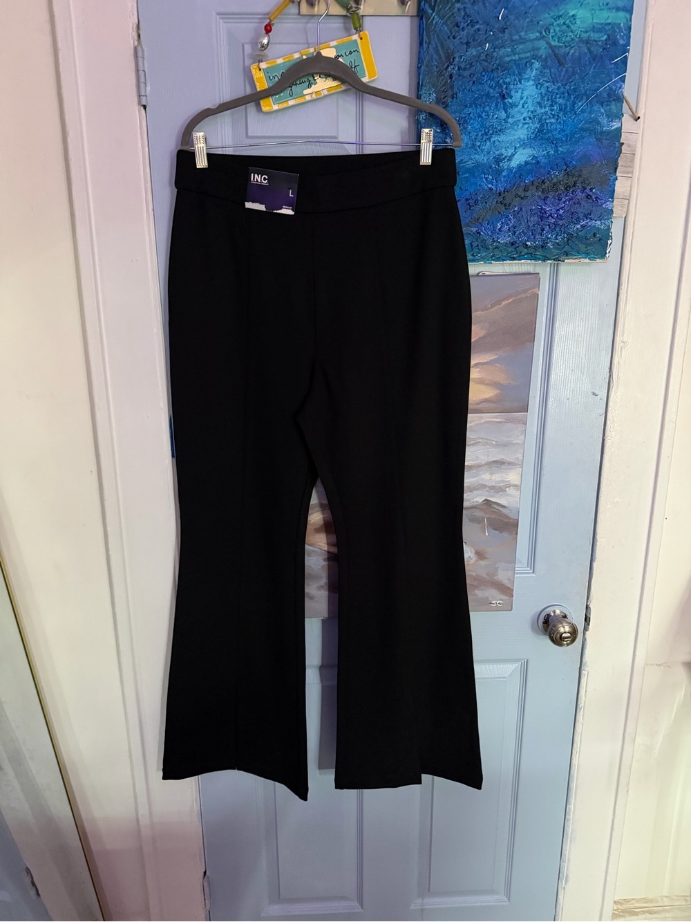 INC International Concepts Black Flare Pants